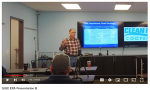 Photo of video - EPA Richard Franklin gives talk on Government Initiated Unannounced Exercises at the Clean Rivers Cooperative Operations Training Center.